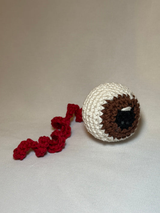 Hanging Eyeball Crochet Cat Toy